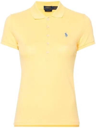 Polo Ralph Lauren Julie Slim Fit Five Button Polo Shirt In Yellow