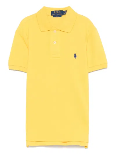 Polo Ralph Lauren Kids' Polo Pony Cotton Polo Shirt In Yellow