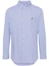 Polo Ralph Lauren Striped Stretch Cotton Shirt In Blue