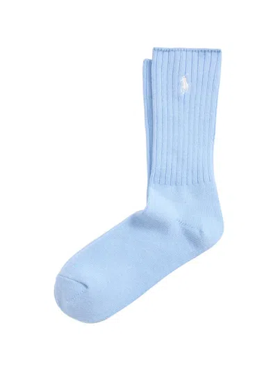 Polo Ralph Lauren Polo Pony-embroidered Ribbed Socks In Blue