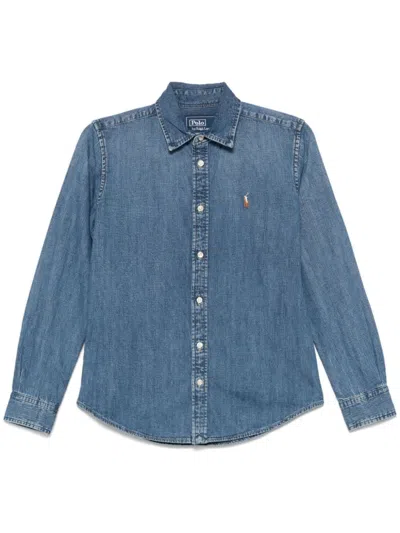 Polo Ralph Lauren Polo Pony-embroidered Shirt In Blue
