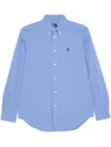 Polo Ralph Lauren Womens Cotton Collared Button-down Top In Blue