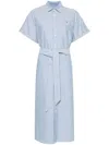 Polo Ralph Lauren Polo Pony-embroidered Shirt Dress In Blue