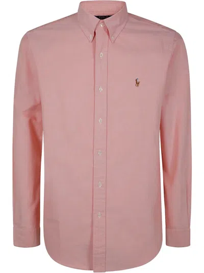 Polo Ralph Lauren Custom Fit Cotton Oxford Shirt Pink In Red