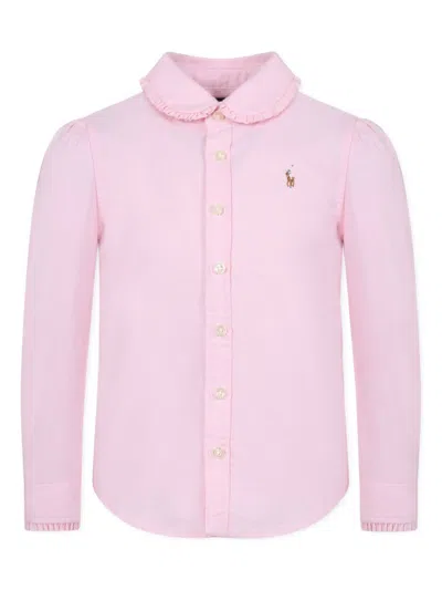 Polo Ralph Lauren Kids' Polo Pony-embroidered Shirt In Pink