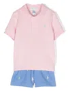 Polo Ralph Lauren Polo Pony-embroidered Short Set In Pink