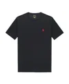 Polo Ralph Lauren Black Crewneck T-shirt With Pony Embroidery On The Front In Black