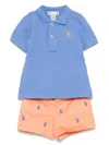 Polo Ralph Lauren Polo Pony-embroidered Shorts Set In Blue