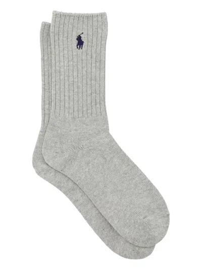 Polo Ralph Lauren Polo Pony-embroidered Socks In Grey