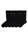 Polo Ralph Lauren Polo Pony-embroidered Socks (pack Of Six) In Black