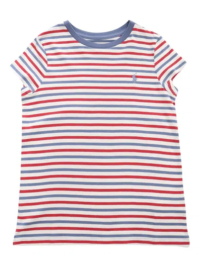 Polo Ralph Lauren Striped T-shirt In Bianco