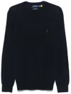 Polo Ralph Lauren Wool Slim Fit Sweater With Logo Embroidery In Blue