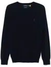 Polo Ralph Lauren Wool Slim Fit Sweater With Logo Embroidery In Blue