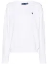 Polo Ralph Lauren Round Collar And Long-sleeved T-shirt In White