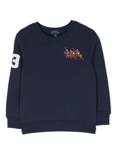 Polo Ralph Lauren Kids' Polo Pony Embroidered Sweatshirt In Blue