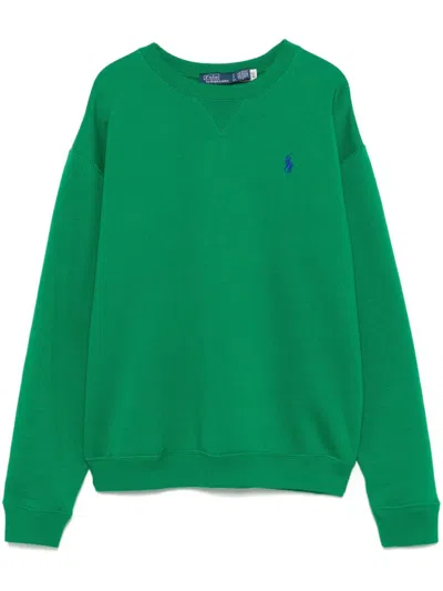 Polo Ralph Lauren Women's Lightweight Fleece Crewneck Pullover Sweatshirt In Green