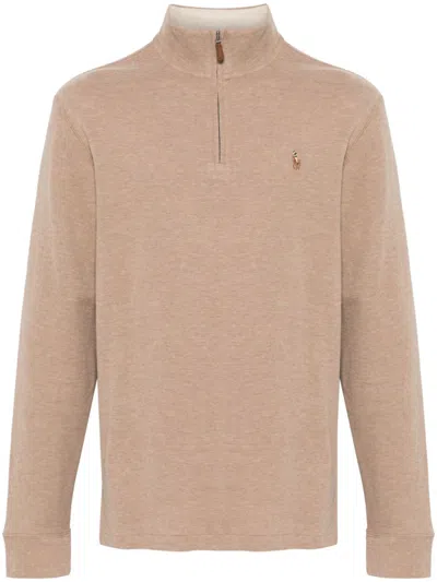 Polo Ralph Lauren Polo Pony-embroidered Sweatshirt In Neutrals