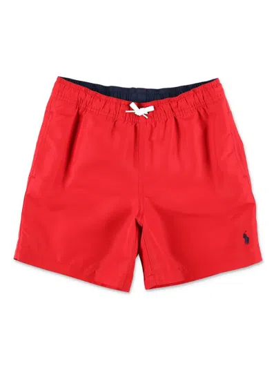 Polo Ralph Lauren Kids' Polo Pony-embroidered Swim Shorts In Red