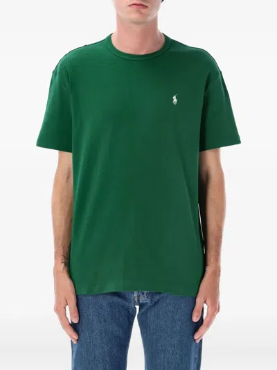 Polo Ralph Lauren Cotton T-shirt With Embroidered Logo In Green