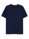 Polo Ralph Lauren Midnight Blue Cotton Blended T-shirt With Logo In Blue