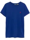 Polo Ralph Lauren Cotton Crewneck Tee Woman T-shirt Slate Blue Size L Cotton In Blue