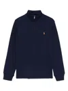 Polo Ralph Lauren Big Boys Cotton Interlock Quarter-zip Pullover Shirt In Blue