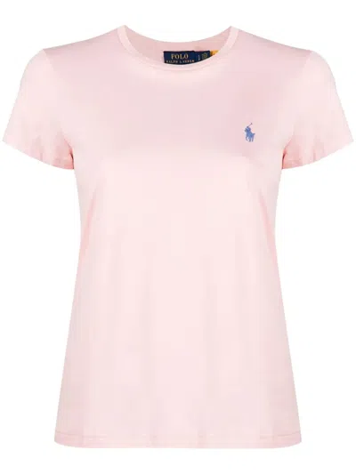 Polo Ralph Lauren Logo Cotton T-shirt In Pink
