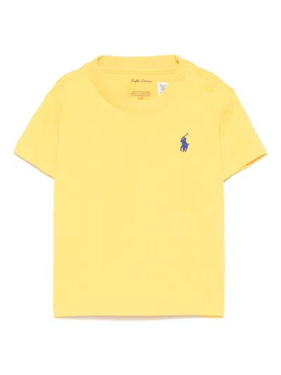 Polo Ralph Lauren Babies' Polo Pony-embroidered T-shirt In Yellow