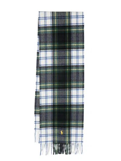 Polo Ralph Lauren Polo Pony-embroidered Tartan Check-print Scarf In Green