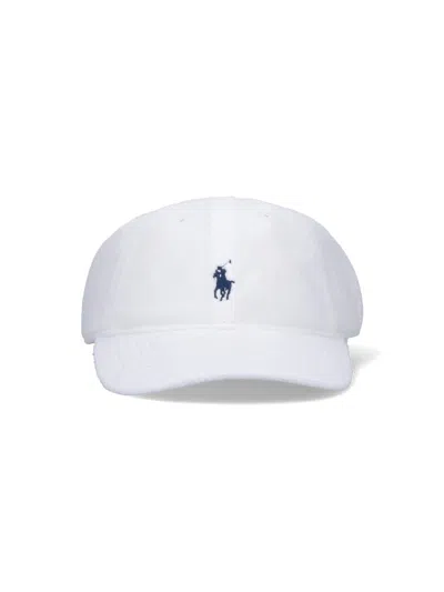 Polo Ralph Lauren Polo Pony Embroidered Terry Baseball Cap In White