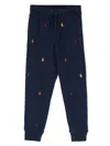 Polo Ralph Lauren Blue Pony Embroidered Track Pants In Blue
