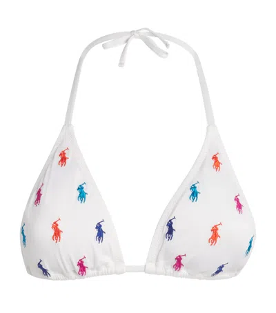 Polo Ralph Lauren Polo Pony-embroidered Triangle Bikini Top In Multi