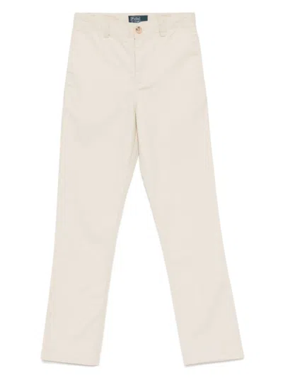 Polo Ralph Lauren Kids' Polo Pony-embroidered Trousers In Neutrals