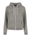 Polo Ralph Lauren Hooded Cotton Sweatshirt Front Pockets In Gray