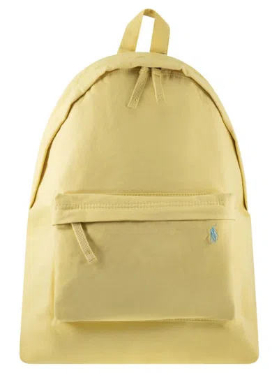 Polo Ralph Lauren Polo Pony Embroidered Zipped Backpack In Yellow