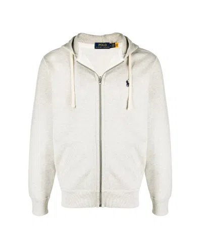 Polo Ralph Lauren Polo Pony Embroidered Zipper Hooded Casual Jacket In White