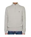 Polo Ralph Lauren Cotton Quarter-zip Sweater In Gray