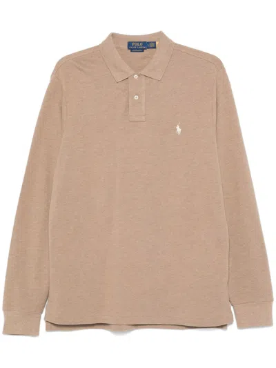 Polo Ralph Lauren Polo Pony-embroidery Polo Shirt In Brown