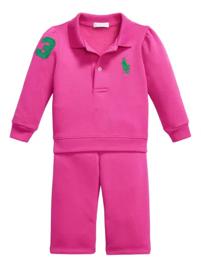 Polo Ralph Lauren Babies' Polo Pony-embroidery Tracksuit In Pink