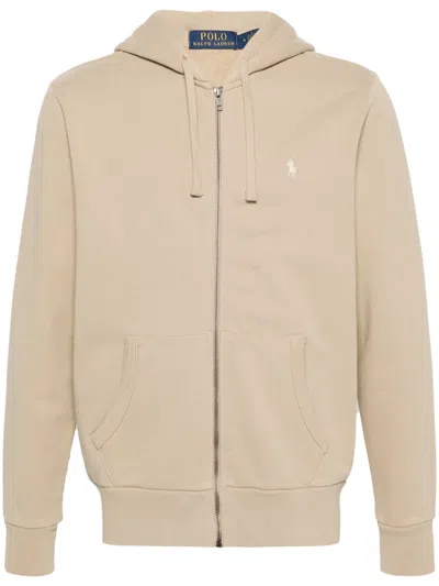 Polo Ralph Lauren Zipped Hoodie In Spring_beige