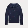 Polo Ralph Lauren Embroidered Jersey Hoodie In Refined Navy Core