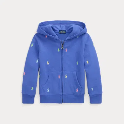 Polo Ralph Lauren Kids' Polo Pony Fleece Full-zip Hoodie In Scottsdale Blue