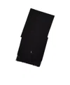 Polo Ralph Lauren Polo Pony Fringe-detailing Scarf In Black