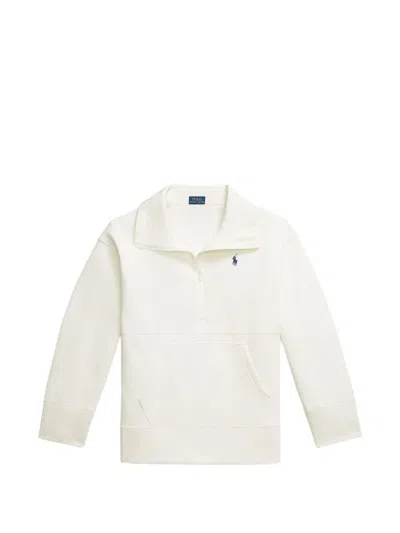Polo Ralph Lauren Polo Pony Half-zip Sweatshirt In White