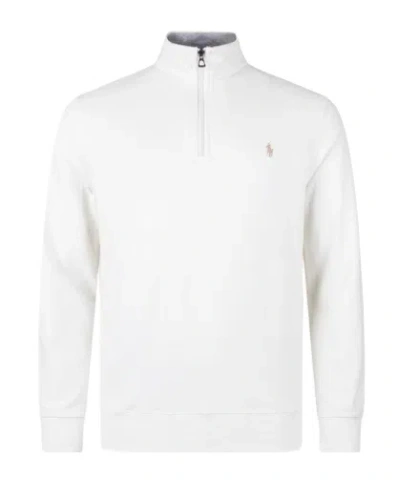Polo Ralph Lauren Polo Pony Half-zip Sweatshirt In White