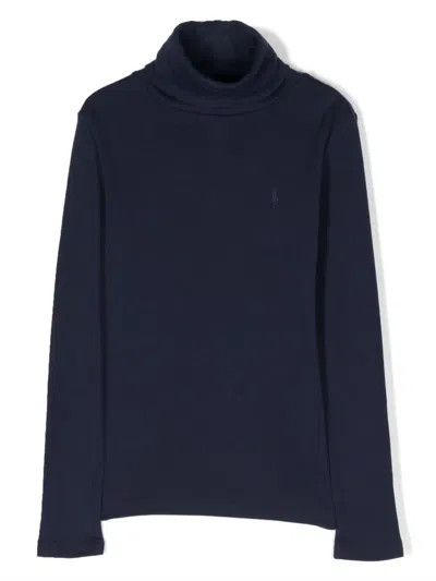Polo Ralph Lauren Kids' Polo Pony High-neck Sweatshirt In Blue