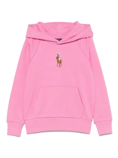 Polo Ralph Lauren Kids' Polo Pony Hoodie In Pink