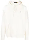 Polo Ralph Lauren Mens Embroidered-logo Double-knit Cotton-jersey Hoody Pale Cream Xl In White