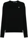 Polo Ralph Lauren Relaxed-fit Long-sleeve Top With Embroidered Logo In Black