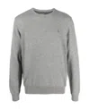 Polo Ralph Lauren Classic Logo Embroidered Rib Sweater In Gray